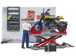 Bworld 62102 - Motorradwerkstatt Mit Scrambler Ducati Full Throttle (Bruder)